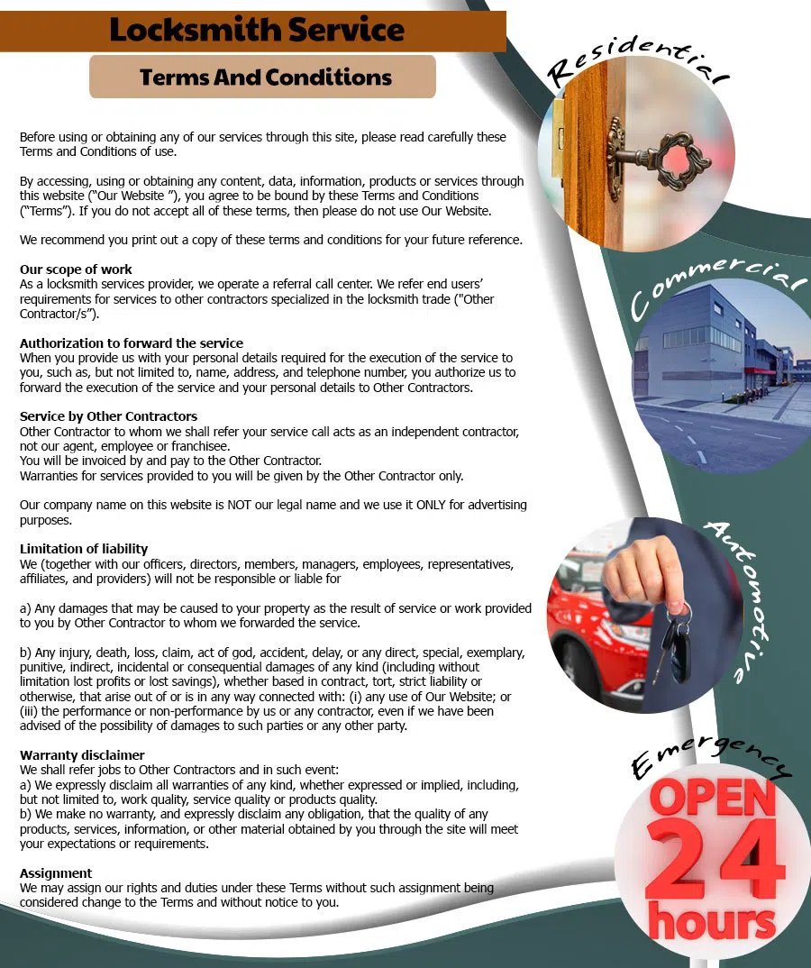 Interstate Locksmith Shop San Diego, CA 619-213-1550 - Terms-and-conditions